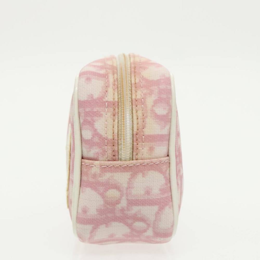 Christian Dior Trotter Canvas Pouch Pink Silver Auth hk1748 - Picture 3 of 16